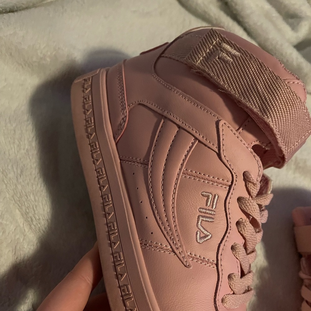 Pink Filas high tops
